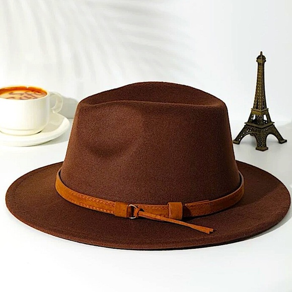 Fedora Brown Hat Unisex Classy Chic Men Women - Picture 9 of 11